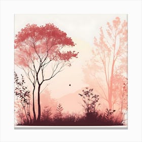 Sunset In The Forest Canvas Print