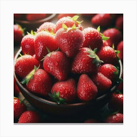 Red Strawberries In A Bowl Canvas Print