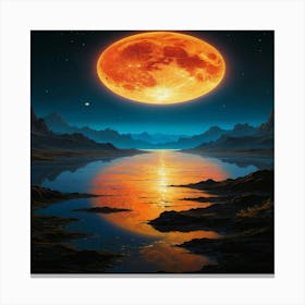 Full Moon Over Water Canvas Print