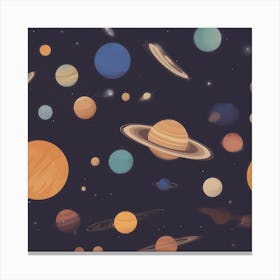 Planets Wallpaper Canvas Print