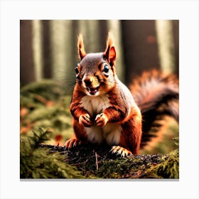Squirrel In The Forest 138 Canvas Print