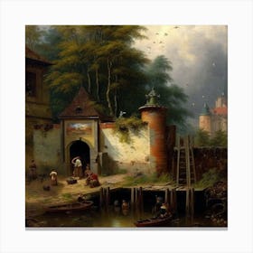 Castle By The Water Canvas Print