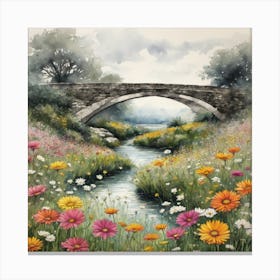 Bridge Over A Stream 1 Canvas Print