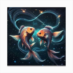 Two Fish In Love Canvas Print