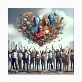 People In A Heart Canvas Print