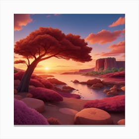 Sunset In The Desert Canvas Print