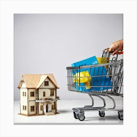 Buyer Shopping Cart Asset Concept Investment Building Purchase House Buy Home Residential (9) Canvas Print