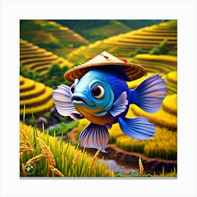 Fish In Hat Canvas Print