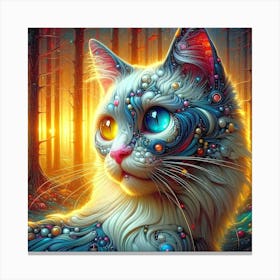 Feline Cat Creative Artwork Illustration 128 Canvas Print