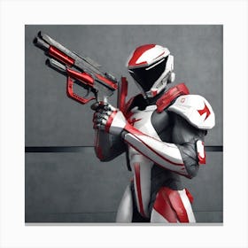 Red And White Alien Canvas Print