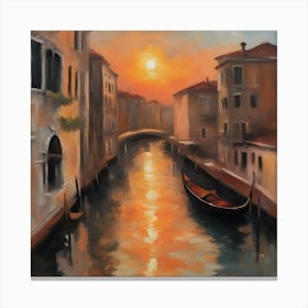 Sunset In Venice 3 Canvas Print