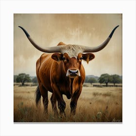 Leonardo Lightning Longhorn Texas Art 0 Canvas Print