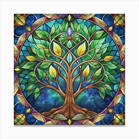 A Tree Of Life Stained Glass Window Canvas Print