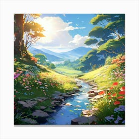 Beauty In Garden Sunlight And Peace Golden Ratio Fake Detail Trending Pixiv Fanbox Acrylic Pale Canvas Print