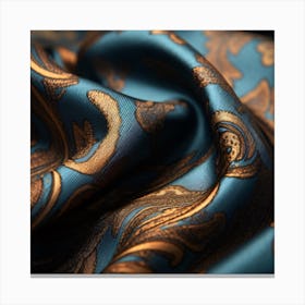 Blue And Gold Paisley Canvas Print