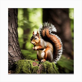 Squirrel In The Forest 15 Canvas Print