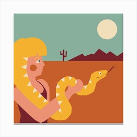 Desert Snake Square Canvas Print