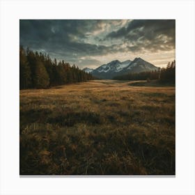 Sunset In The Mountains Canvas Print