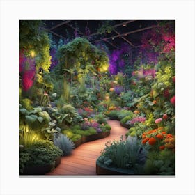 Garden At Night art print 2 Canvas Print