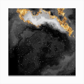 100 Nebulas in Space with Stars Abstract in Black and Gold n.023 Canvas Print