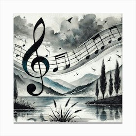 Music Note Painting Canvas Print