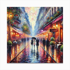 Paris In The Rain Canvas Print