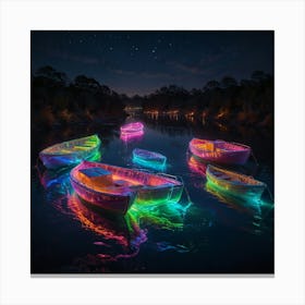 Boats In The Night 1 Canvas Print