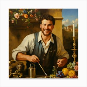 Plumber Working Oil Painting Baroque Art (1) Canvas Print