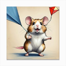 Hamster With Kite Canvas Print