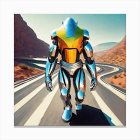 Robot On The Road 1 Canvas Print