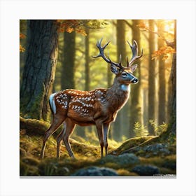 Deer In The Forest 156 Canvas Print