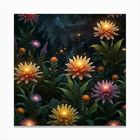 Fairy Garden At Night 6 Canvas Print