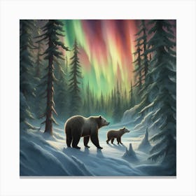 Aurora Bears Canvas Print