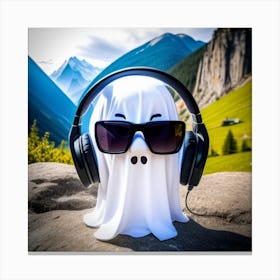Ghost Listening To Music 1 Canvas Print