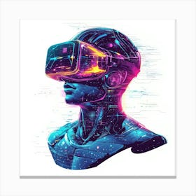 Vr Headset.Generated AI. Wall Art Print 10 Canvas Print