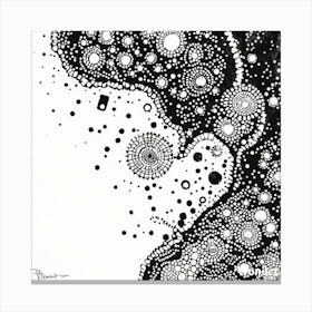 Abstract Black And White Painting 1 Canvas Print