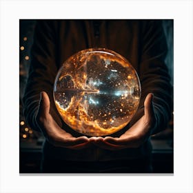 Crystal Ball In Hands Canvas Print