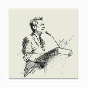 Man Giving A Speech 1 Canvas Print