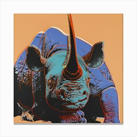 Rhino By Andy Warhol Canvas Print