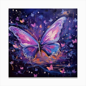 Butterfly In The Night Sky Canvas Print