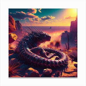 Lizard In The Desert Canvas Print