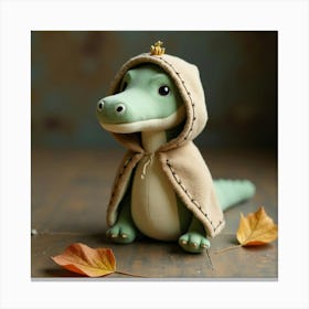 Flux Dev A Vintageinspired Plush Crocodile Doll With A Soft Pa 2 Leinwandbilder