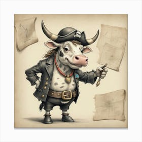 Pirate Cow 4 Canvas Print