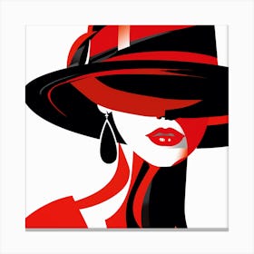 Woman In Red Hat 2 Canvas Print