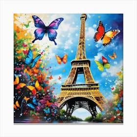 Paris With Butterflies 115 Canvas Print