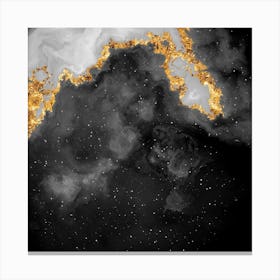 100 Nebulas in Space with Stars Abstract in Black and Gold n.046 Canvas Print