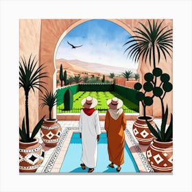 Two Men In Arabic Canvas Print