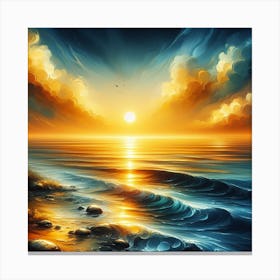 Sunset At The Beach 1 Canvas Print