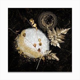 Luxurious White and Gold Leaf 1 Canvas Print