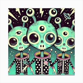 Aliens In Space Canvas Print